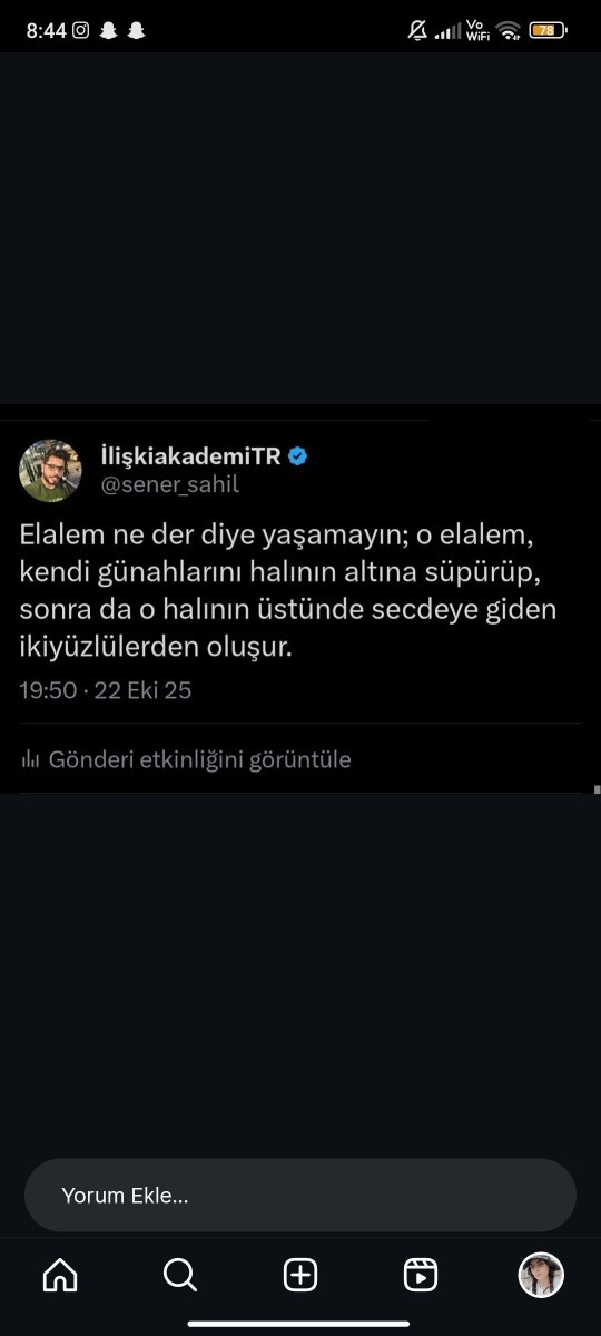Elalem hakkındaki düşüncen nedir?