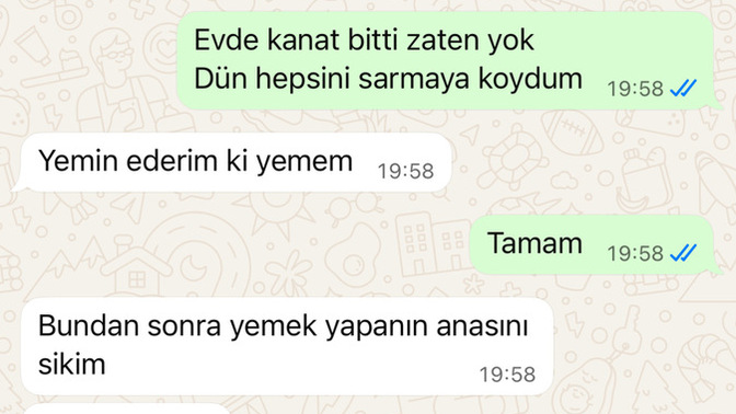 Sadece bir ilgi istemiştim sadece işi düştüğünde yaz yazıyorsun dedim triplere bak ya?