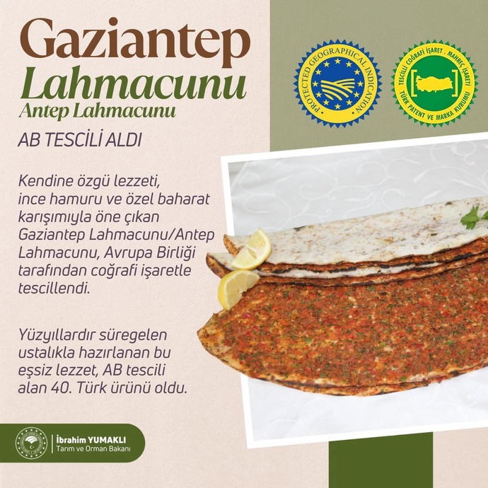 Gaziantep lahmacunu AB’den tescil aldı! 🍽️ Bu konuda sizin düşünceniz nedir?