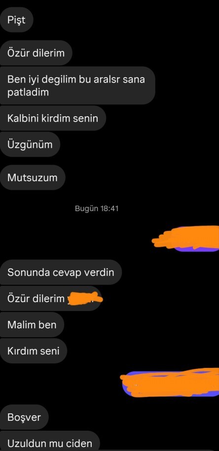 Niye birden pişman olmuştur?