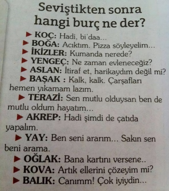 Seviştikten sonra hangi burç nedermiş 🙄?
