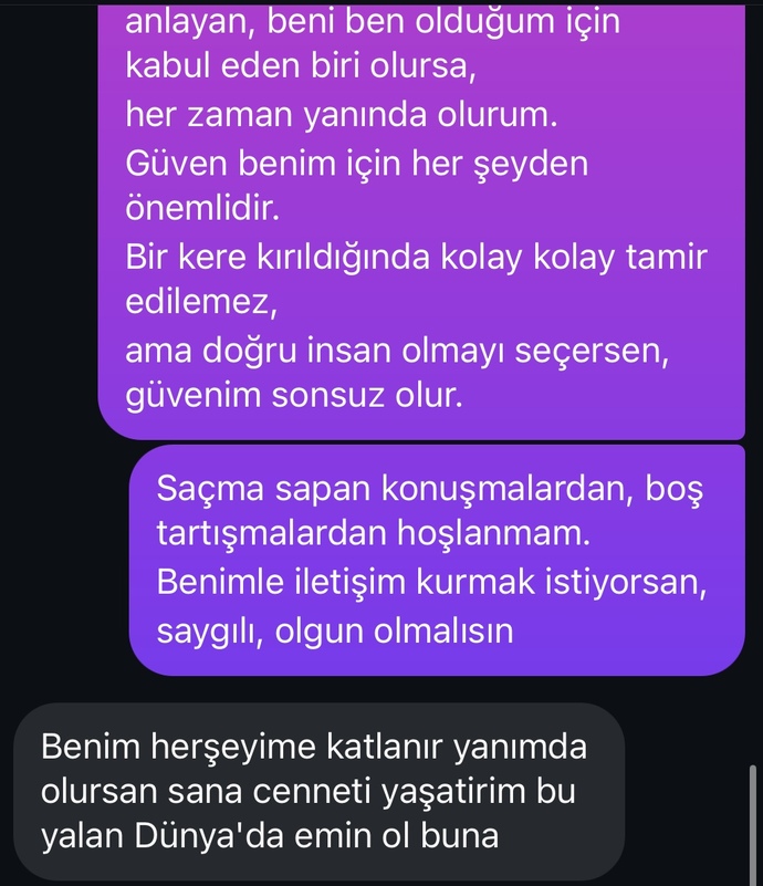 Bu mesaja inanmalı mı? Benim her şeyime katlanırsan sana cenneti yaşatırım” diyen biriyle ilişki yürür mü sizce?