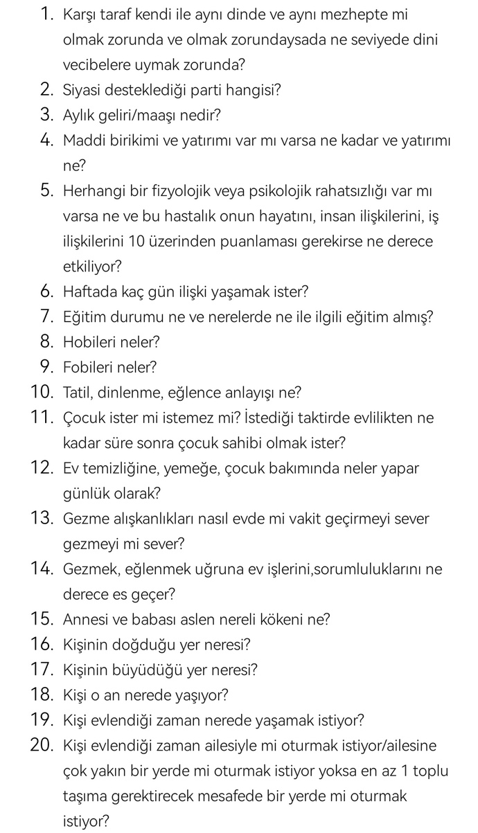 İlk buluşmada sırayla bu sorular sorulmalı siz ne düşünüyorsunuz?