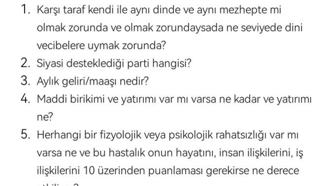 İlk buluşmada sırayla bu sorular sorulmalı siz ne düşünüyorsunuz?