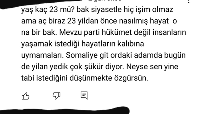 Yazdığım yorumdan sonra başıma gelen durum?