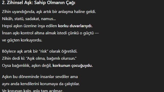 Özümüze yani "aşka" dönelim mi?