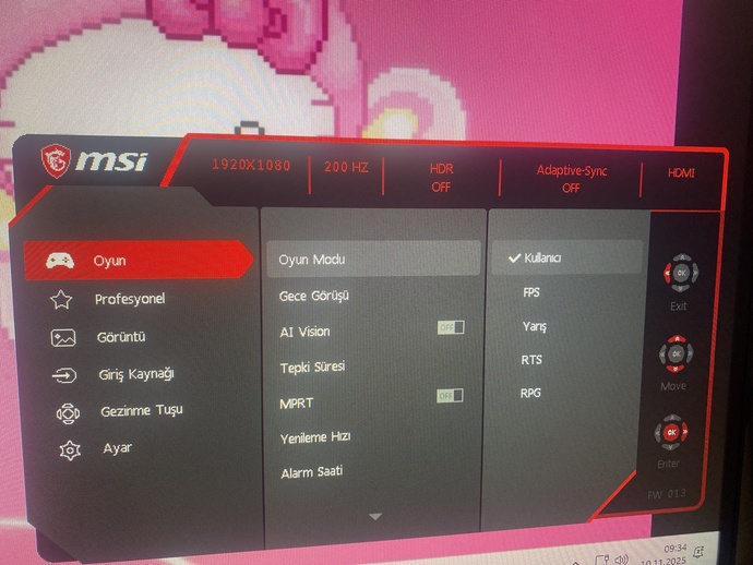 Monitör Hz hakkında bilgi?