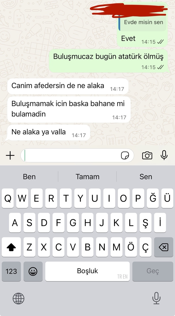 Buluşma istemediğim erkek?