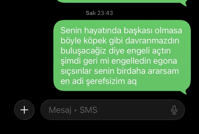 Eski sevgilim sizce birdaha engeli açmaz mi?