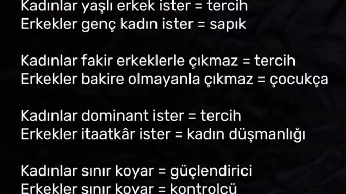 Kadın isteyince doğru erkek isteyince neden yanlış oluyor siz ne düşünüyorsunuz?