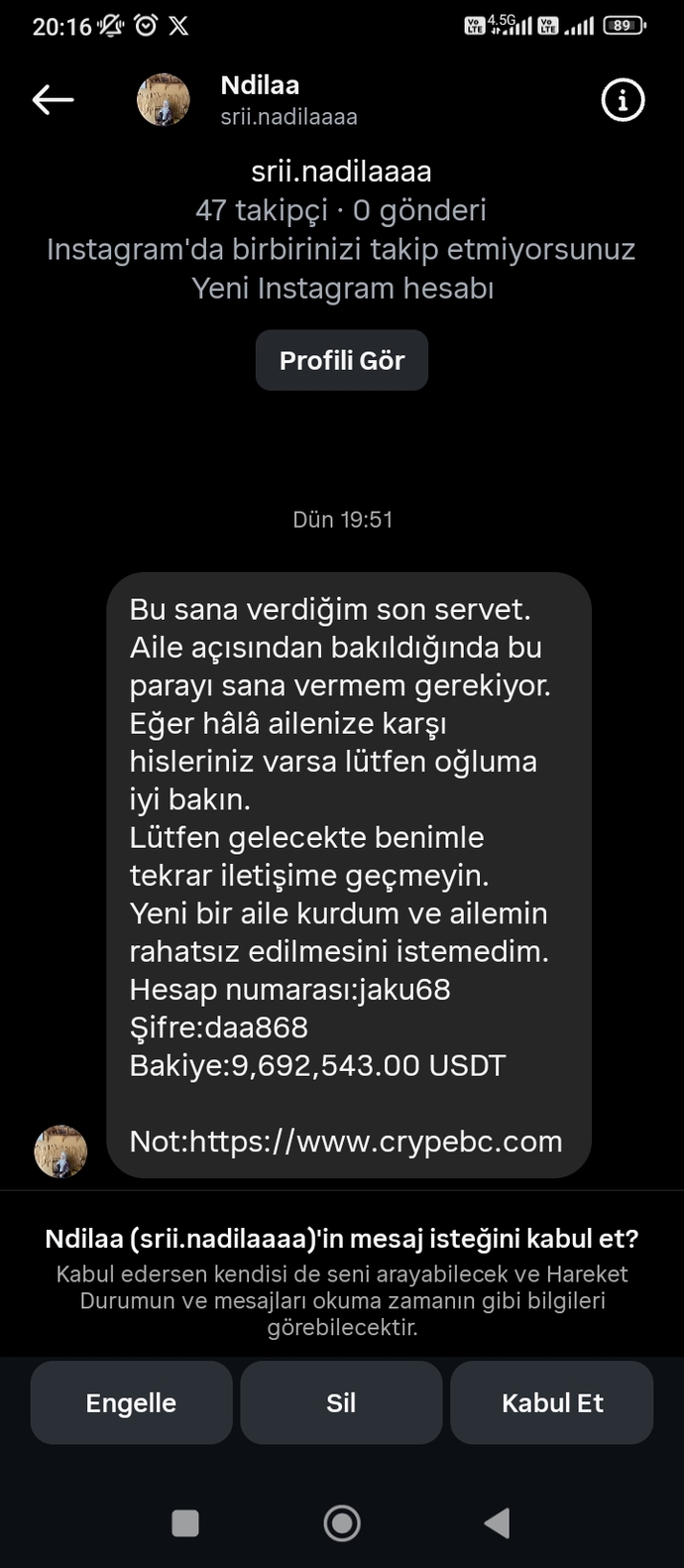 Size de böyle saçma sapan mesajlar geliyor mu?