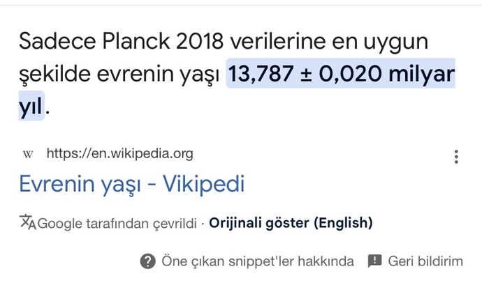 Kuranda net olarak evrenin yaşı geçiyor?