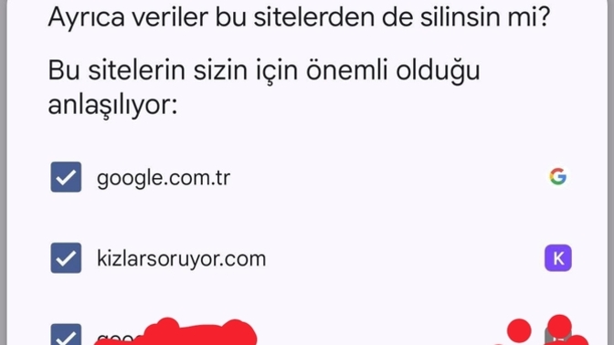 Tarayıcı dan silinmiyor nasıl silecem?