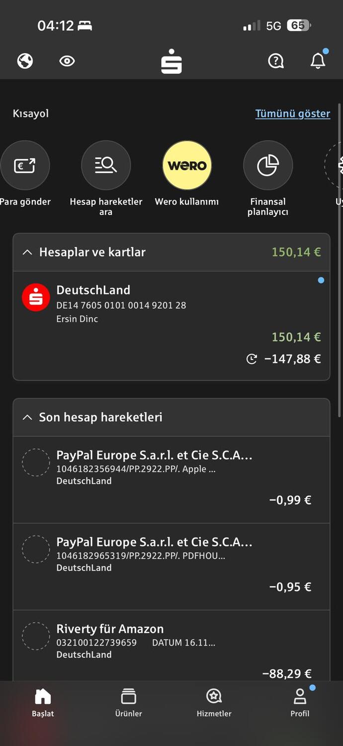 Şu an banka hesabınızda ne kadar para var?