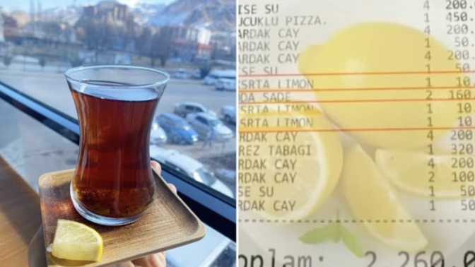 İstanbul'da bir kafede çay ve sodanın yanında istenen dilimlenmiş limon için müşteriler 10 TL ödedi. Dilim limondan para alınır mı?