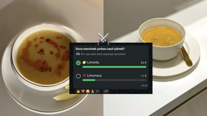 Yemek sitesi #nefisyemektarifleri yeni bir tartışma başlattı! ⚔️ Mercimek çorbası limonlu mu limonsuz mu içilir?