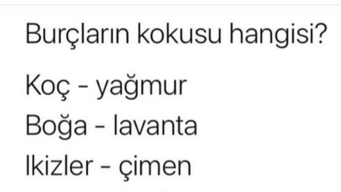 Burçların kokusu hangisi?