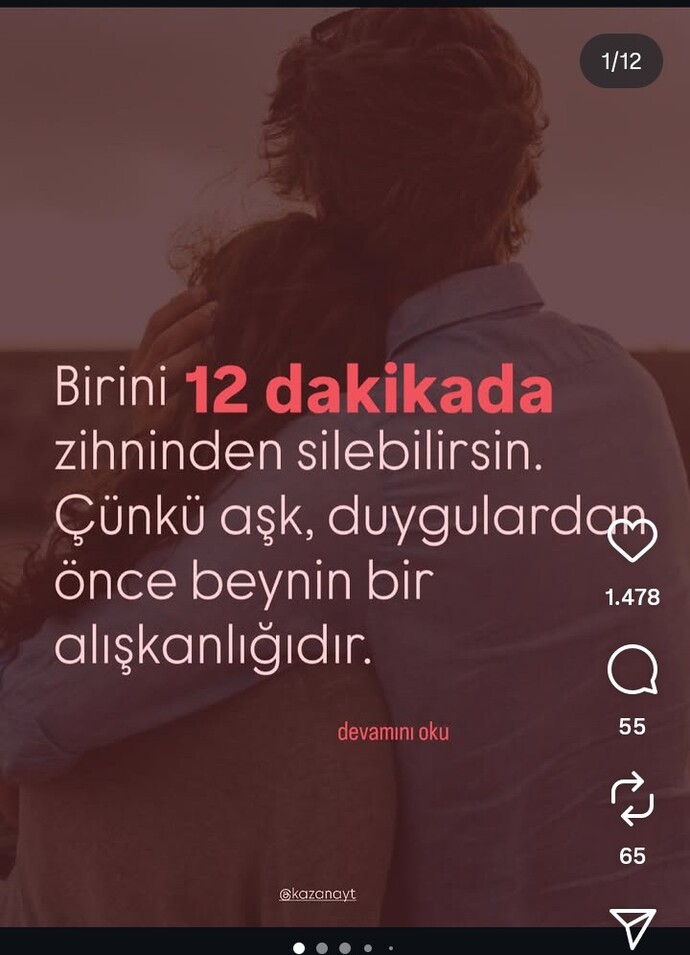 Aşk araştırmalara göre beynin alışkanlığı imiş katılıyor musunuz?