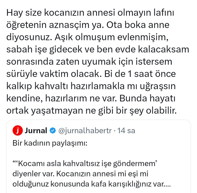 Sabah erkenden ise giden kocaya kahvalti hazirlanmali mi?