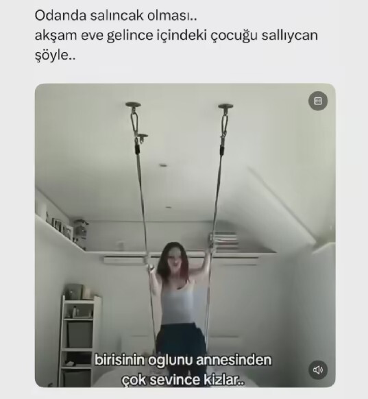 Odanızda böyle bir salıncak olsaydı, içinizdeki çocuk sallanmadan durabilir miydi?