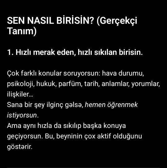 Sen nasıl birisin? Yapay zekaya bunu sordunuz mu?