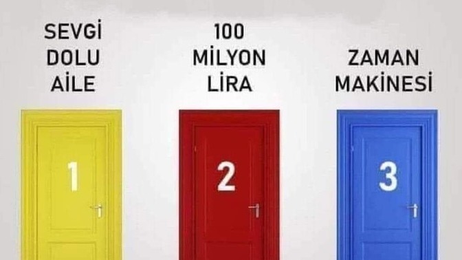 Üç kapıdan birini açma hakkın olsaydı hangisini açardın?