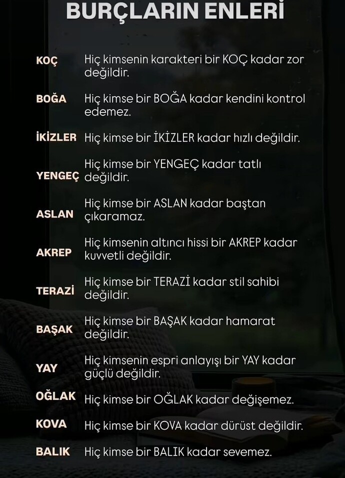 Burçların enleri bakalım neymiş?