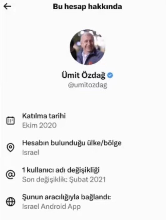 Son dakika: Ümit Özdağın X hesabını İsrailde açtığı öğrenildi ne düşünüyorsunuz?