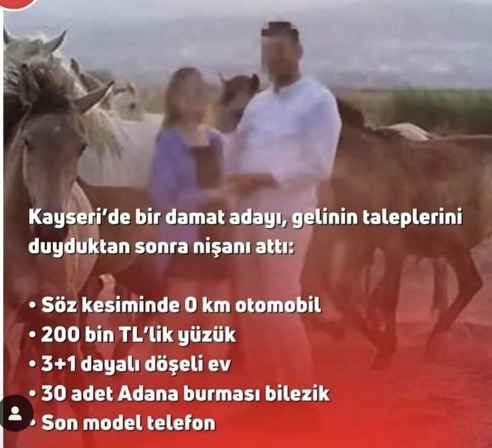 Başlık parası bitmiş mi oluyor şimdi modern insan pazarı mı bu evlenmeden önce bu kadar saçmalayan insandan olur mu?
