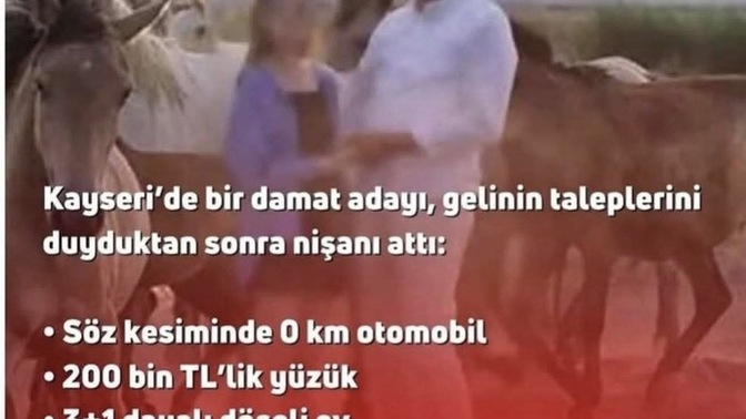 Başlık parası bitmiş mi oluyor şimdi modern insan pazarı mı bu evlenmeden önce bu kadar saçmalayan insandan olur mu?