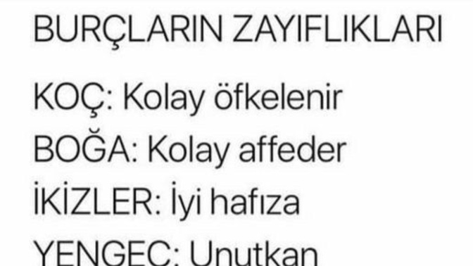 Burçların zayıf noktası neresiymiş ?