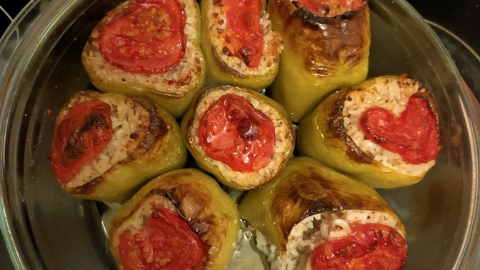 Fırında Biber dolması?