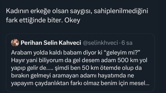 Kadının erkeğe olan saygısı ne zaman biter?