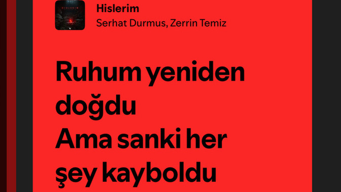 Dinlediğiniz şarkıdan her hangi bir cümle yazar mısınız?