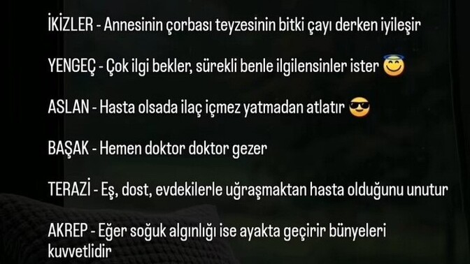 Hasta olunca burçlar nasıl iyileşirmiş?