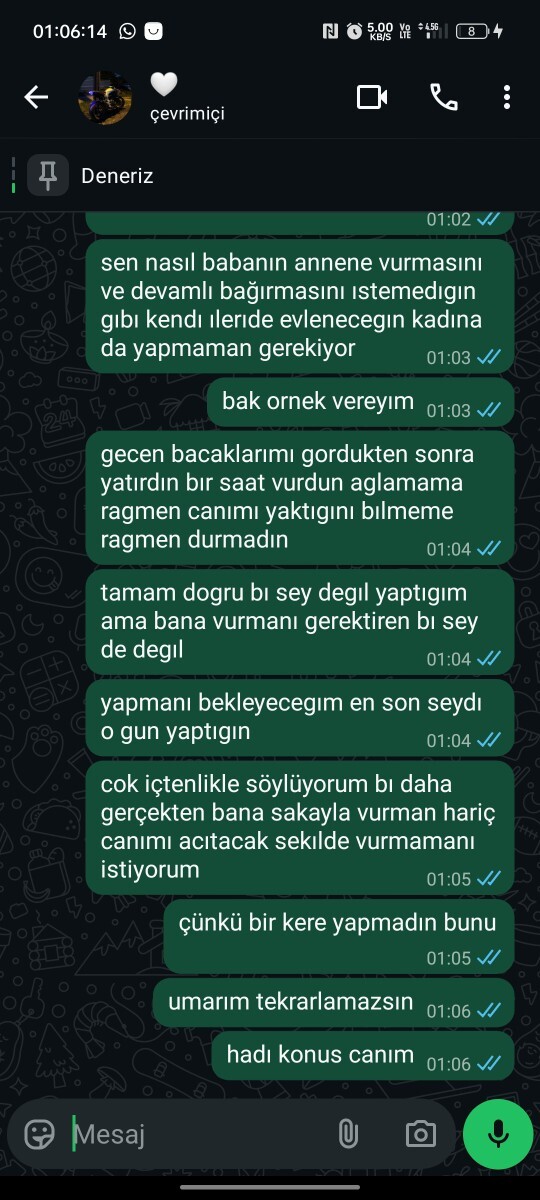 Erkek arkadasım bana vurdu?
