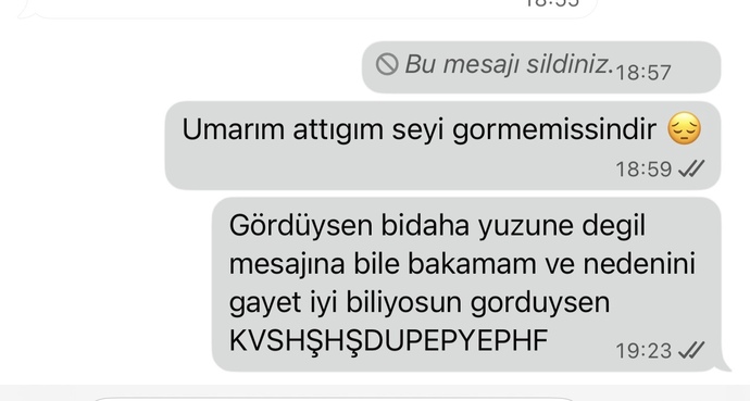 Rezil oldum cok utaniyom?