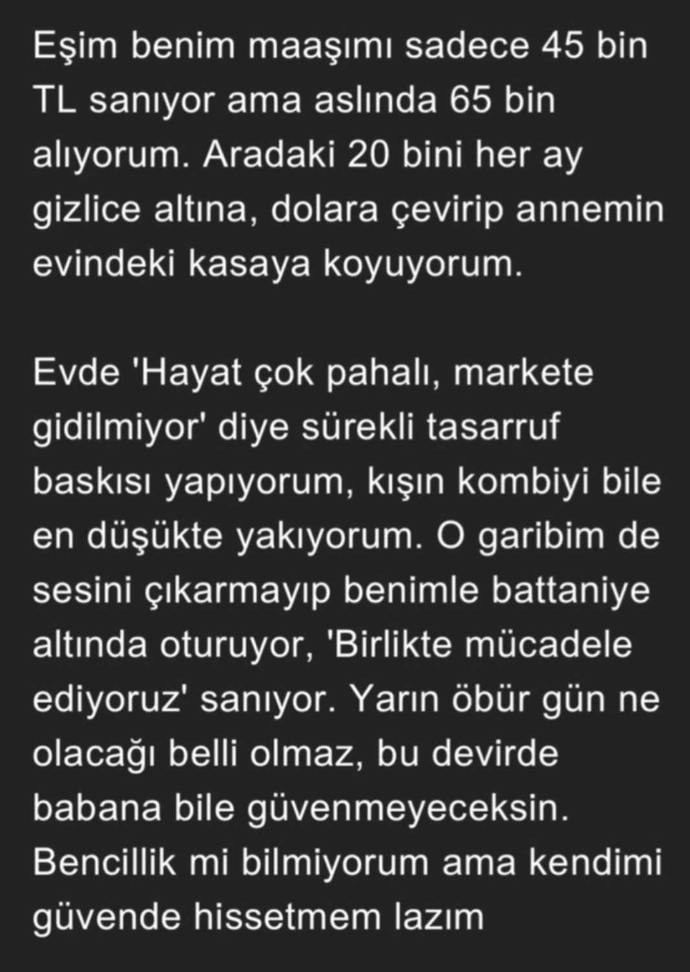 Bir erkek, eşinden gizli birikim yaptığını açıkladı. Böyle biriyle birlikte olduğunuzu öğrenseydiniz ne yapardınız?