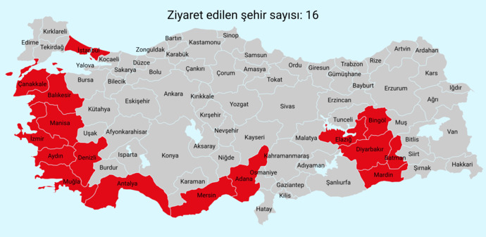 Türkiyedeki kaç şehri gezip gördünüz?