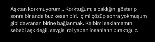 Tam olarak bunu yaşamaktan korkuyorum ben