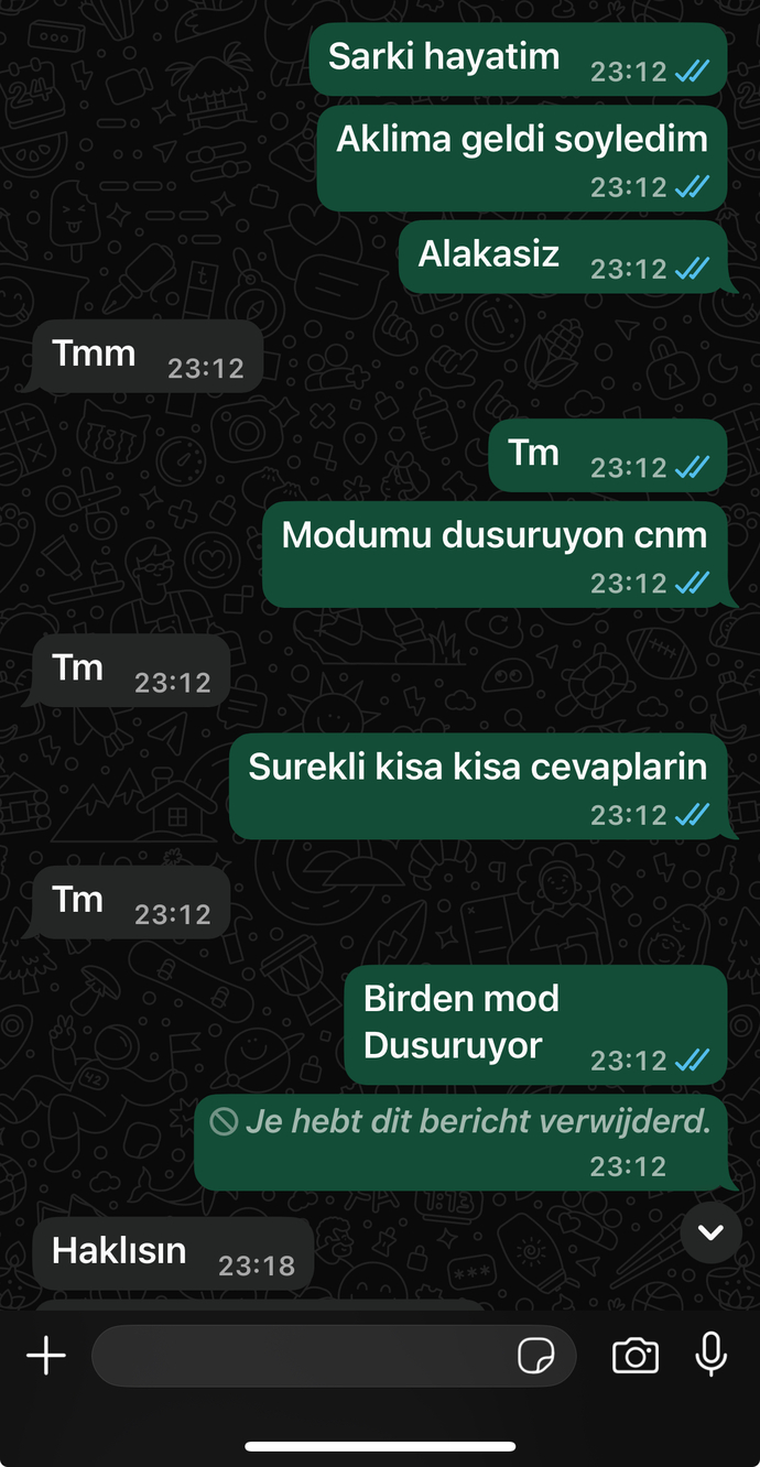 Sevgilimle 2 gundur konusmuyoruz?
