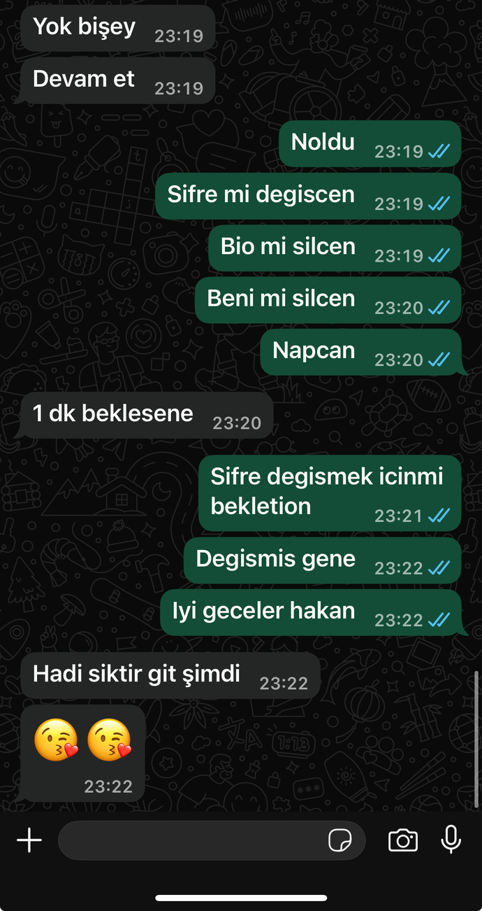Sevgilimle 2 gundur konusmuyoruz?
