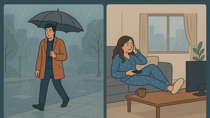 Yağmurlu bir haftasonunda dışarıda gezmek mi yoksa pijama terlik televizyon modunda ev de takılmak mı?
