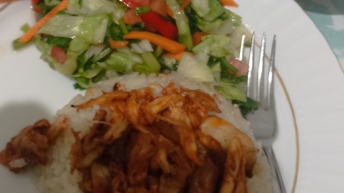 Tavuklu pilav ve salata tuketirmisiniz?