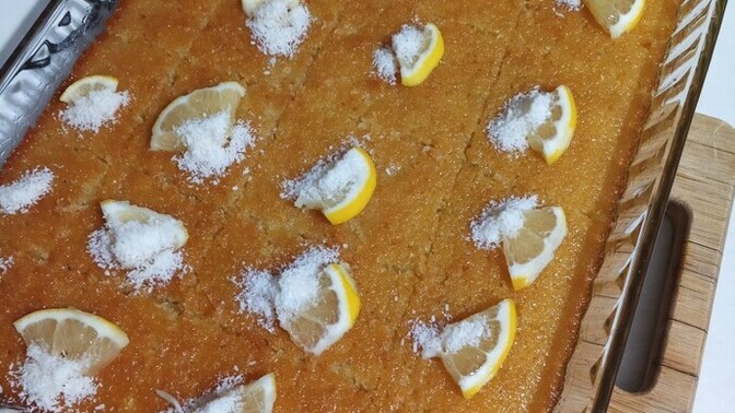 Limonlu revani yaptım, nasıl olmuş 🍋💛?