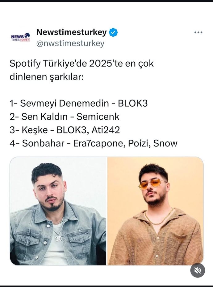 Spotify 2025 Türkiyede en çok dinlenen şarkılar belli olmuş sizce nasıl bence durum içler acısı?
