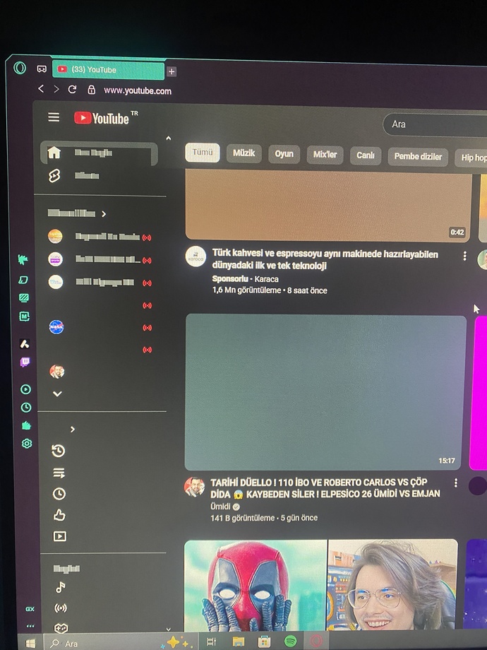 Arkadaslar bilgisayarda operada chromede vb uygulamalarda boyle bi sorunla karsilasiyorum masaustunde sikinti yok cozumu nedir?
