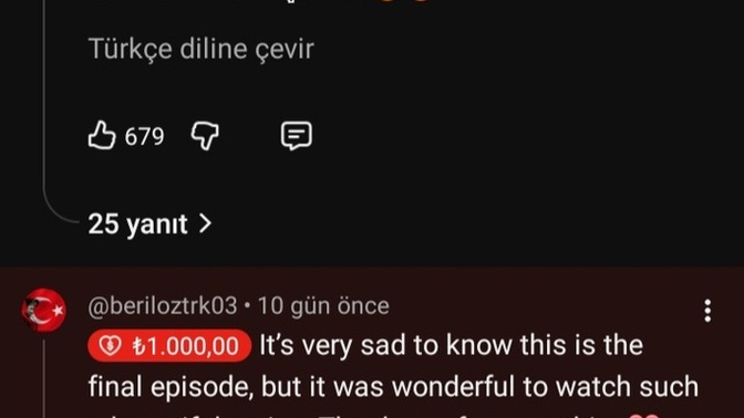 Daha önce hiç YouTube'da süper teşekkür satın aldınız mı?