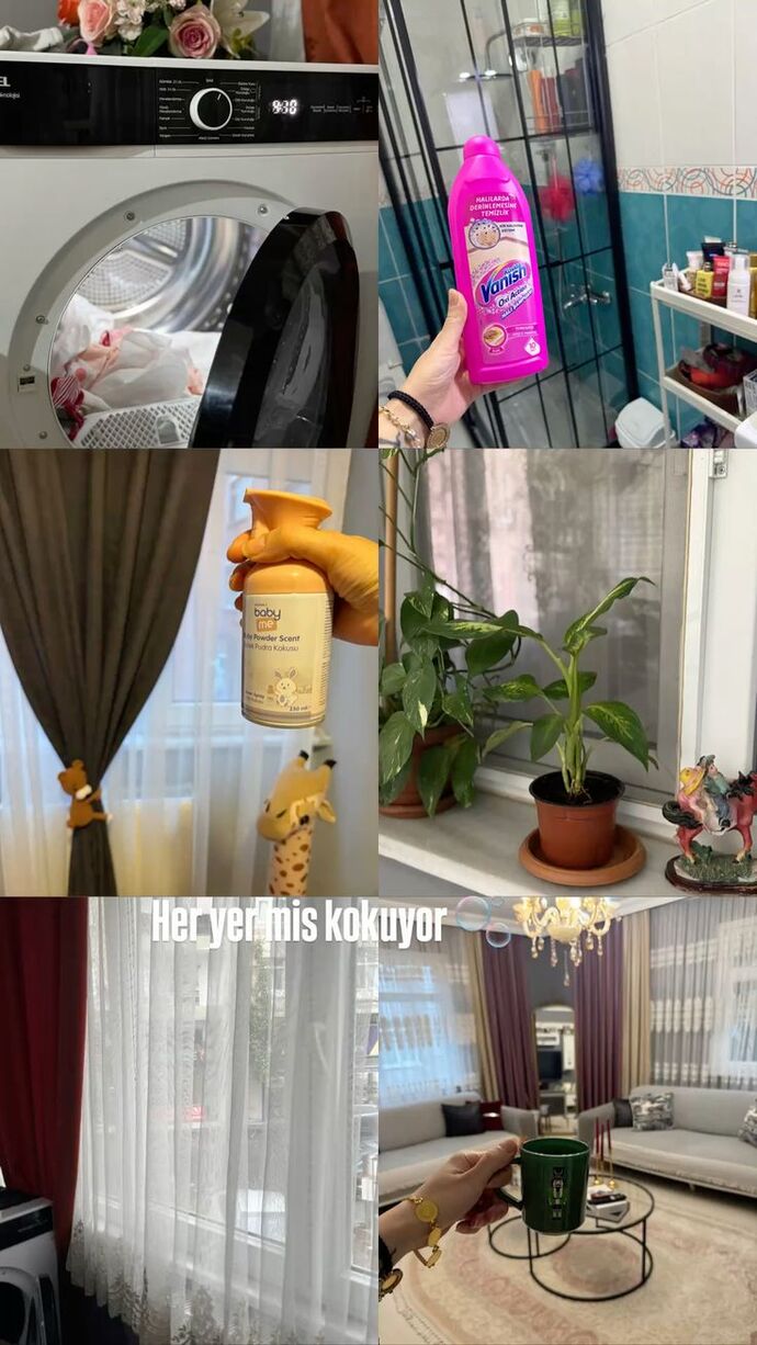 Koskoca evi tek başına temizleyen var mı?