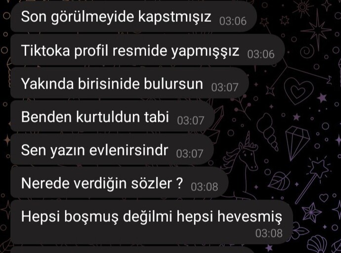 Gece 03:00’te böyle mesaj atan bir erkek ne istiyor olabilir? Trip mi atıyor, yoksa beni suçlamaya mı çalışıyor?
